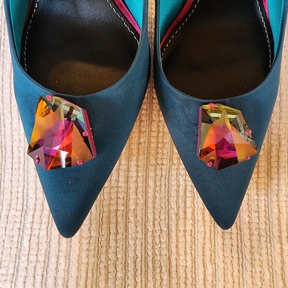 Zara x Swarovski Limited Edition Satin Heels 39 NWOT - Picture 4 of 4
